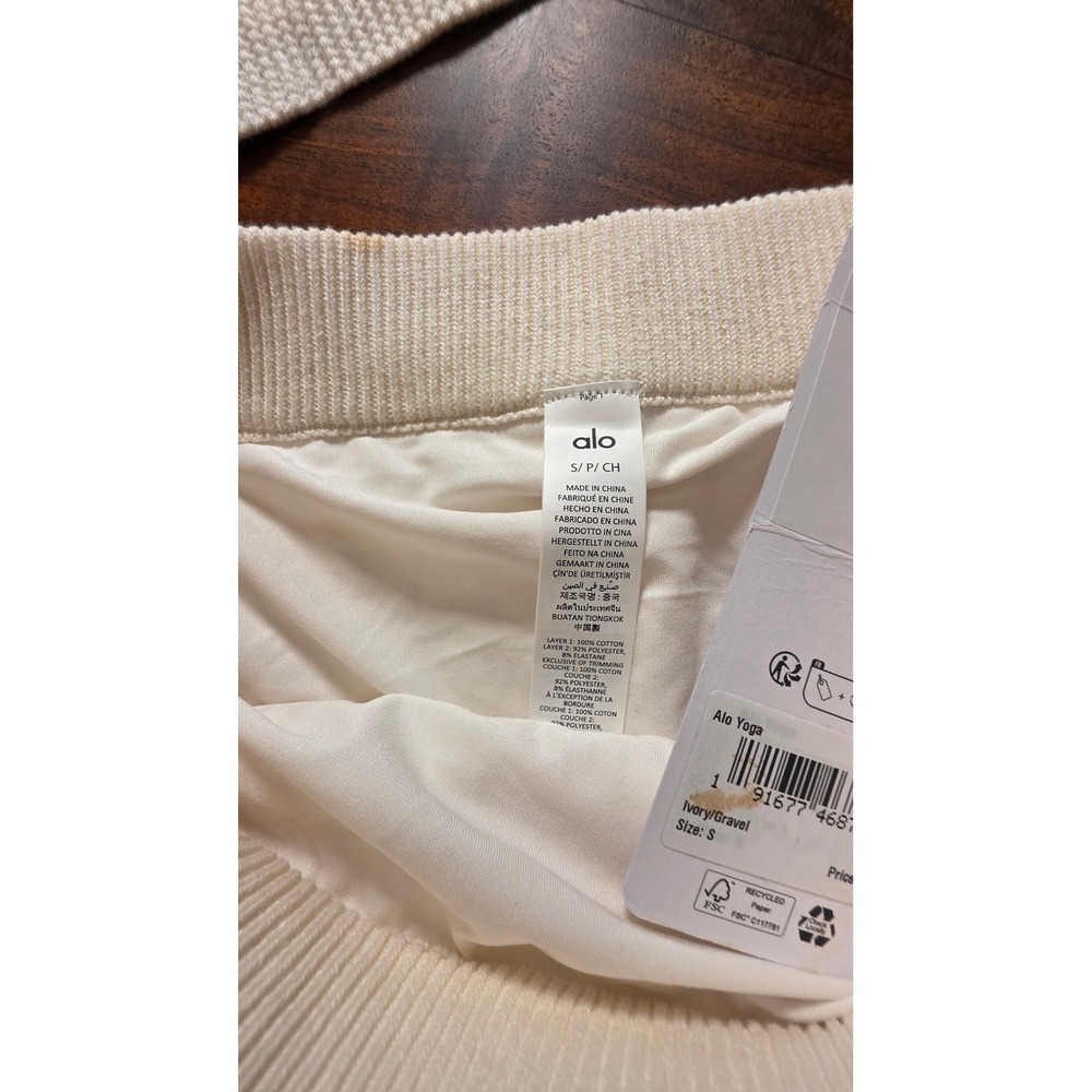 Alo Yoga SET Varsity Tennis Club Pullover Sweater Sz XS and Skirt SZ S SET! - Picture 4 of 12
